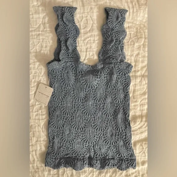 Free People Love Letter Cami in Denim Rins Size XS/S NWT - Picture 5 of 9